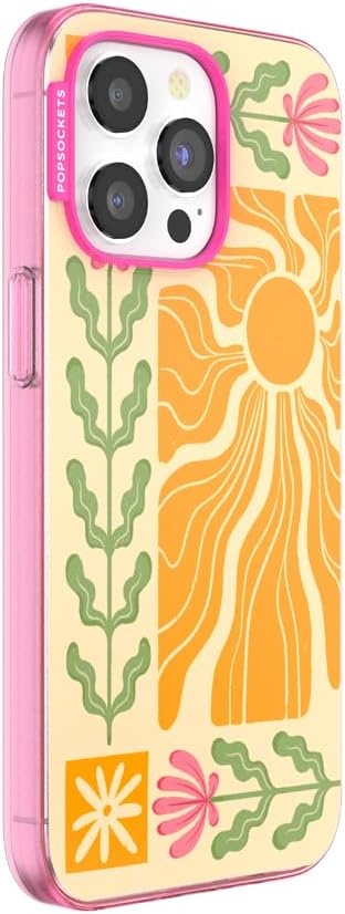 image:imagePopSockets iPhone 13 Pro Max Phone Case with MagSafe Wireless Charging Compatible Checkered Blush GinghamDesert Mosaic