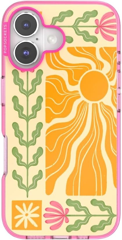 image:imagePopSockets iPhone 13 Pro Max Phone Case with MagSafe Wireless Charging Compatible Checkered Blush GinghamDesert Mosaic