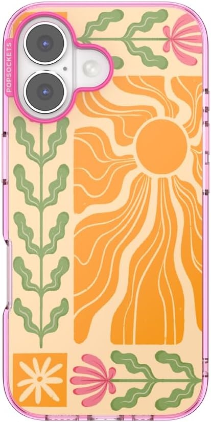 image:imagePopSockets iPhone 13 Pro Max Phone Case with MagSafe Wireless Charging Compatible Checkered Blush GinghamDesert Mosaic