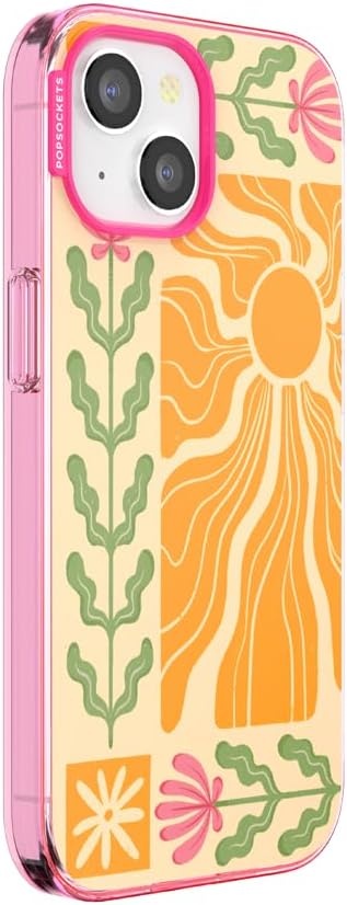 image:imagePopSockets iPhone 13 Pro Max Phone Case with MagSafe Wireless Charging Compatible Checkered Blush GinghamDesert Mosaic