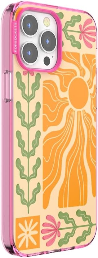 image:imagePopSockets iPhone 13 Pro Max Phone Case with MagSafe Wireless Charging Compatible Checkered Blush GinghamDesert Mosaic