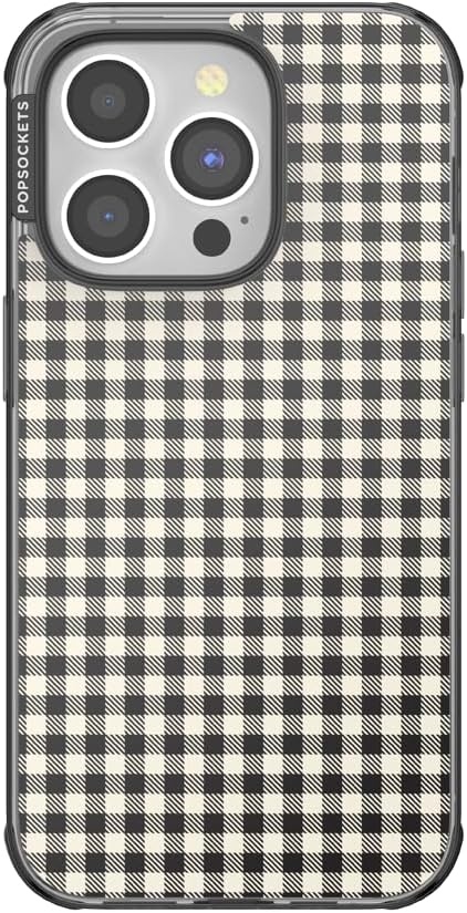 image:imagePopSockets iPhone 13 Pro Max Phone Case with MagSafe Wireless Charging Compatible Checkered Blush GinghamGingham