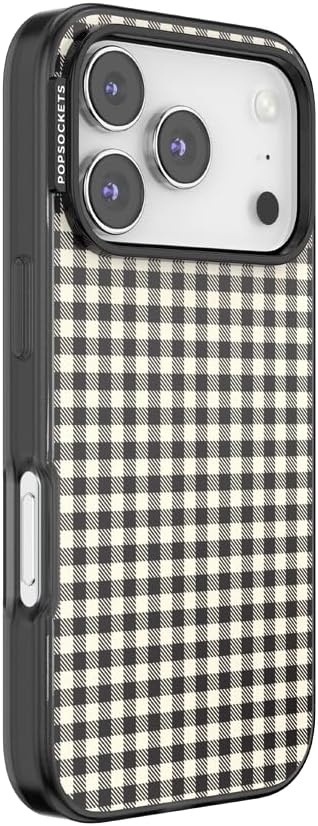image:imagePopSockets iPhone 13 Pro Max Phone Case with MagSafe Wireless Charging Compatible Checkered Blush GinghamGingham
