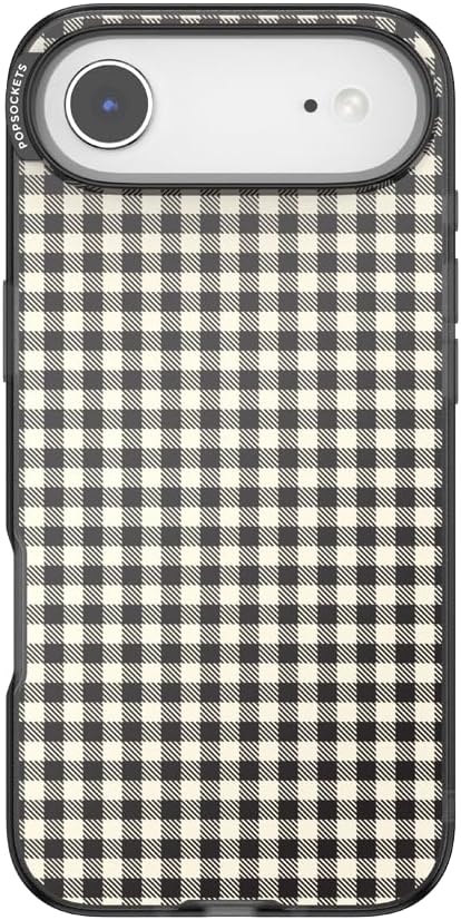 image:imagePopSockets iPhone 13 Pro Max Phone Case with MagSafe Wireless Charging Compatible Checkered Blush GinghamGingham