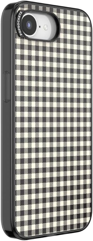 image:imagePopSockets iPhone 13 Pro Max Phone Case with MagSafe Wireless Charging Compatible Checkered Blush GinghamGingham