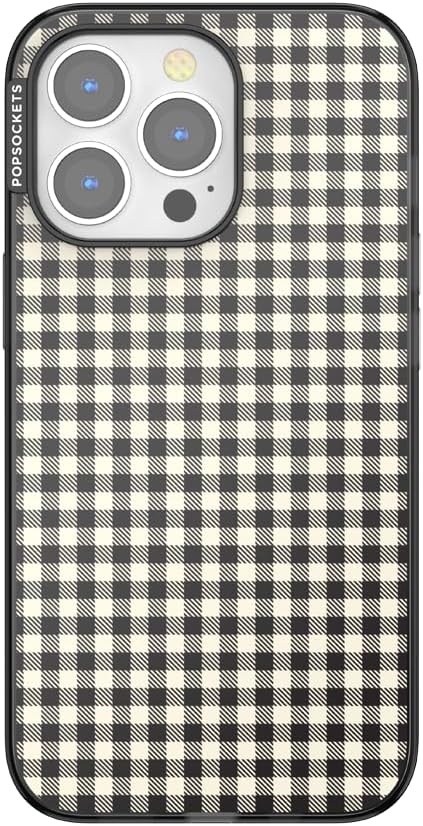 image:imagePopSockets iPhone 13 Pro Max Phone Case with MagSafe Wireless Charging Compatible Checkered Blush GinghamGingham