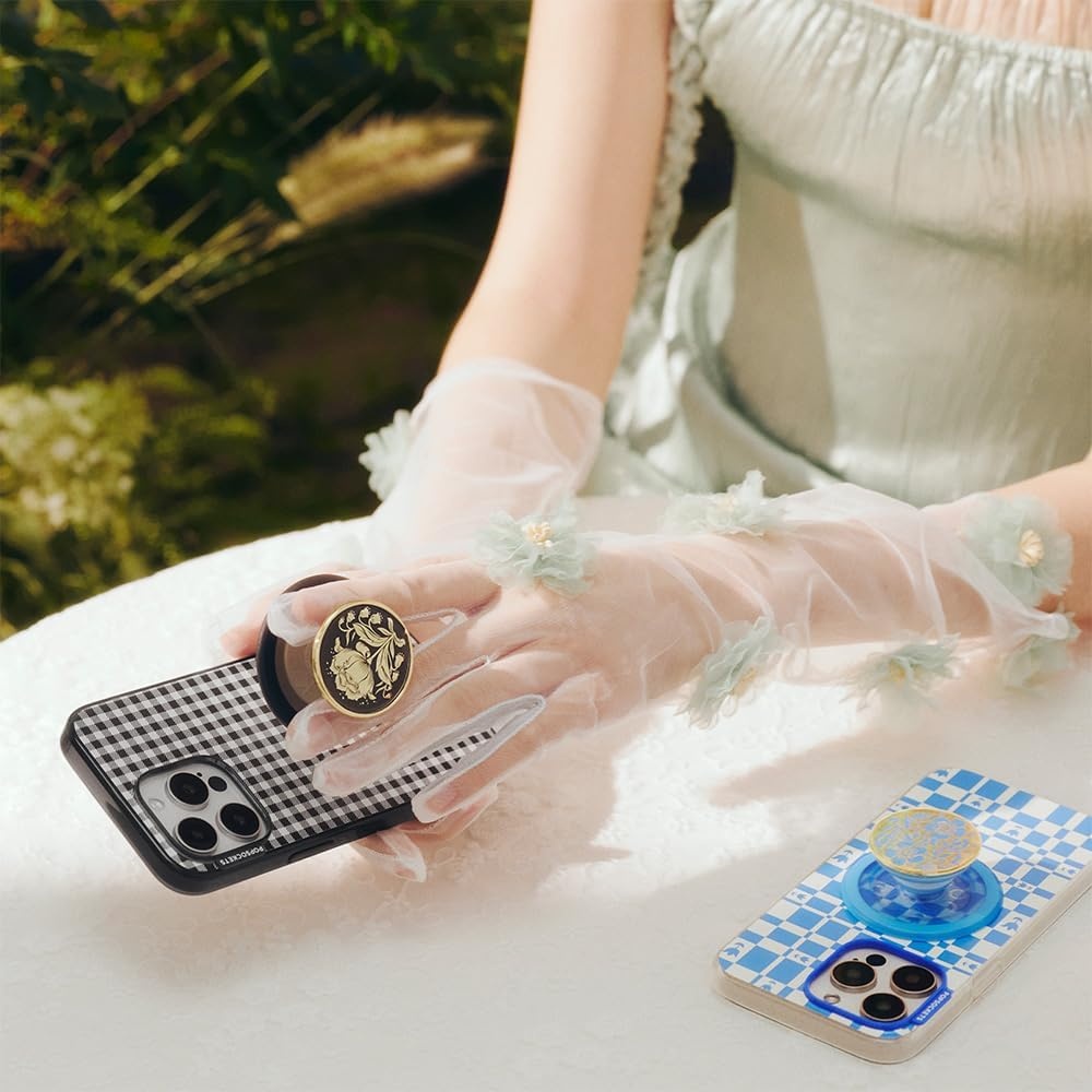 image:imagePopSockets iPhone 13 Pro Max Phone Case with MagSafe Wireless Charging Compatible Checkered Blush GinghamGingham