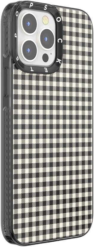 image:imagePopSockets iPhone 13 Pro Max Phone Case with MagSafe Wireless Charging Compatible Checkered Blush GinghamGingham