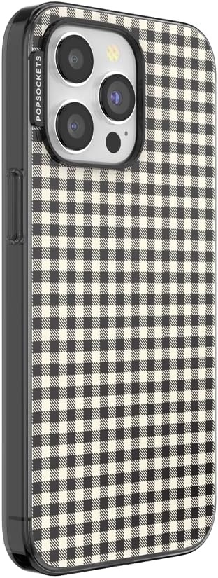 image:imagePopSockets iPhone 13 Pro Max Phone Case with MagSafe Wireless Charging Compatible Checkered Blush GinghamGingham