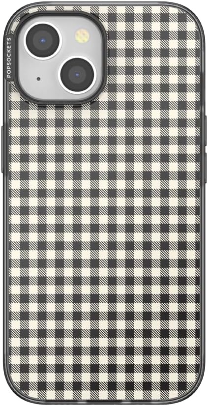 image:imagePopSockets iPhone 13 Pro Max Phone Case with MagSafe Wireless Charging Compatible Checkered Blush GinghamGingham