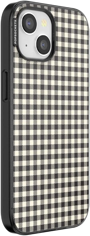 image:imagePopSockets iPhone 13 Pro Max Phone Case with MagSafe Wireless Charging Compatible Checkered Blush GinghamGingham