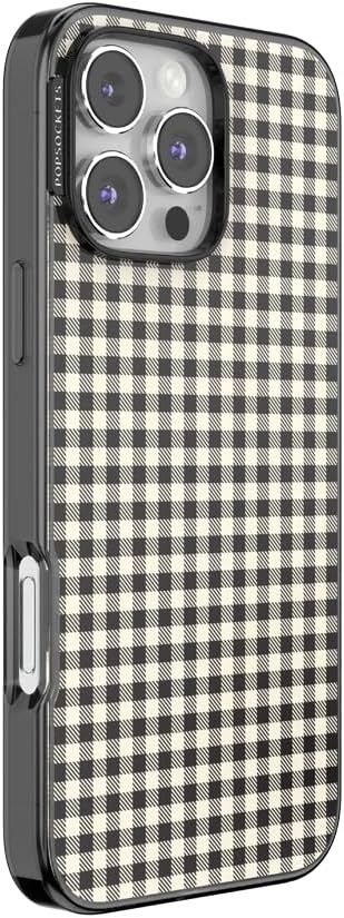 image:imagePopSockets iPhone 13 Pro Max Phone Case with MagSafe Wireless Charging Compatible Checkered Blush GinghamGingham