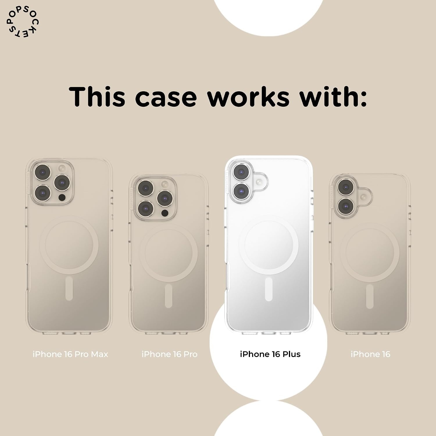 image:imagePopSockets iPhone 13 Pro Max Phone Case with MagSafe Wireless Charging Compatible Checkered Blush GinghamGingham