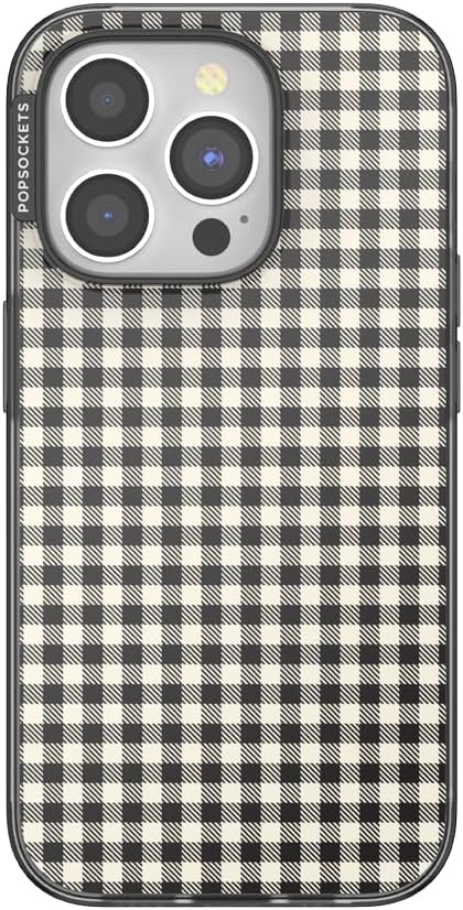 image:imagePopSockets iPhone 13 Pro Max Phone Case with MagSafe Wireless Charging Compatible Checkered Blush GinghamGingham