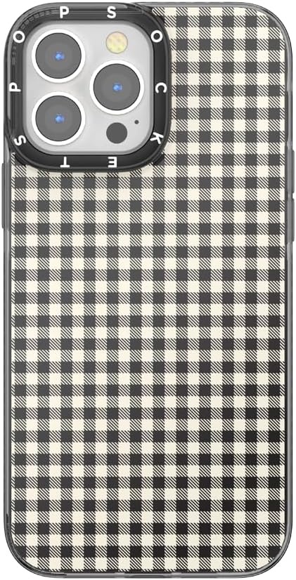 image:imagePopSockets iPhone 13 Pro Max Phone Case with MagSafe Wireless Charging Compatible Checkered Blush GinghamGingham