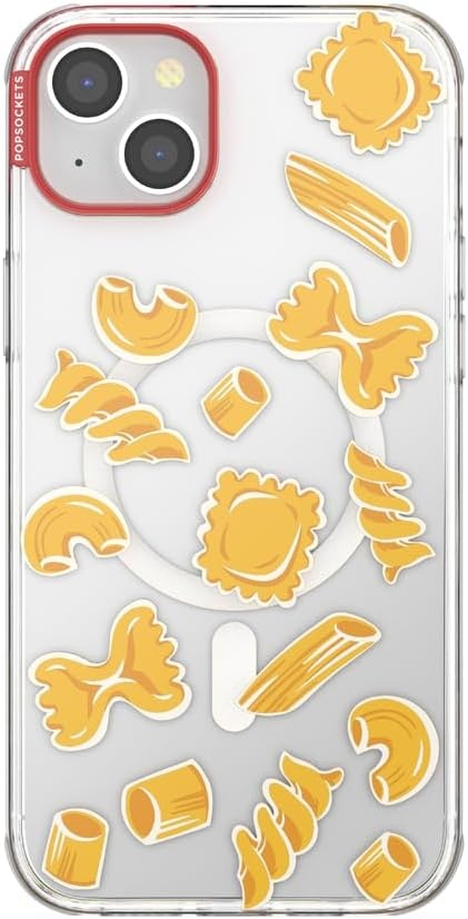 image:imagePopSockets iPhone 13 Pro Max Phone Case with MagSafe Wireless Charging Compatible Checkered Blush GinghamPasta Pasta