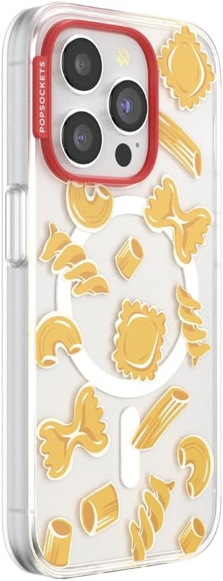 image:imagePopSockets iPhone 13 Pro Max Phone Case with MagSafe Wireless Charging Compatible Checkered Blush GinghamPasta Pasta
