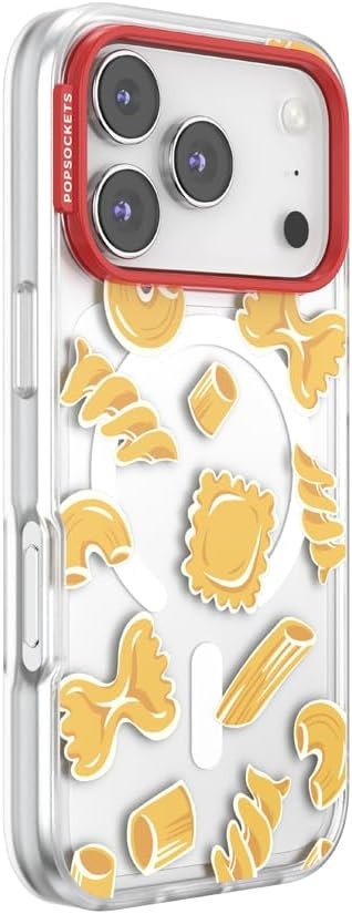 image:imagePopSockets iPhone 13 Pro Max Phone Case with MagSafe Wireless Charging Compatible Checkered Blush GinghamPasta Pasta