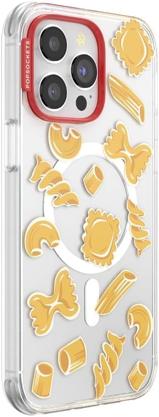 image:imagePopSockets iPhone 13 Pro Max Phone Case with MagSafe Wireless Charging Compatible Checkered Blush GinghamPasta Pasta