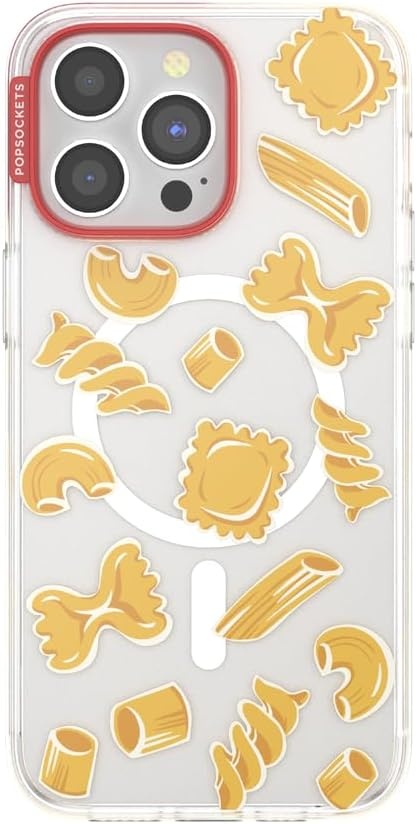 image:imagePopSockets iPhone 13 Pro Max Phone Case with MagSafe Wireless Charging Compatible Checkered Blush GinghamPasta Pasta