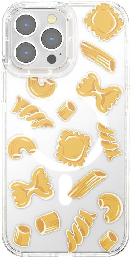 image:imagePopSockets iPhone 13 Pro Max Phone Case with MagSafe Wireless Charging Compatible Checkered Blush GinghamPasta Pasta