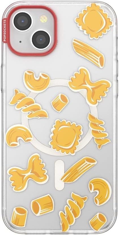 image:imagePopSockets iPhone 13 Pro Max Phone Case with MagSafe Wireless Charging Compatible Checkered Blush GinghamPasta Pasta