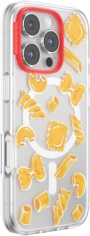 image:imagePopSockets iPhone 13 Pro Max Phone Case with MagSafe Wireless Charging Compatible Checkered Blush GinghamPasta Pasta