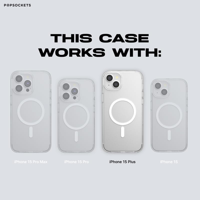 image:imagePopSockets iPhone 13 Pro Max Phone Case with MagSafe Wireless Charging Compatible Checkered Blush GinghamPasta Pasta
