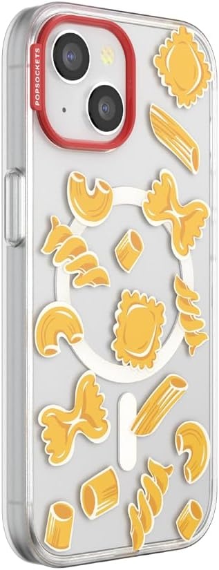 image:imagePopSockets iPhone 13 Pro Max Phone Case with MagSafe Wireless Charging Compatible Checkered Blush GinghamPasta Pasta