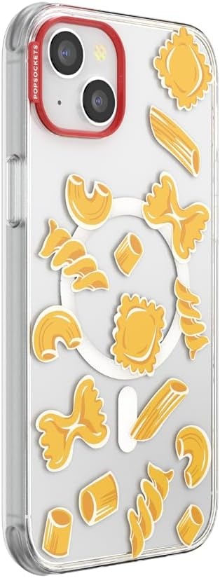 image:imagePopSockets iPhone 13 Pro Max Phone Case with MagSafe Wireless Charging Compatible Checkered Blush GinghamPasta Pasta