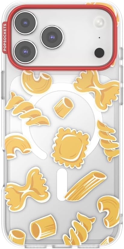 image:imagePopSockets iPhone 13 Pro Max Phone Case with MagSafe Wireless Charging Compatible Checkered Blush GinghamPasta Pasta