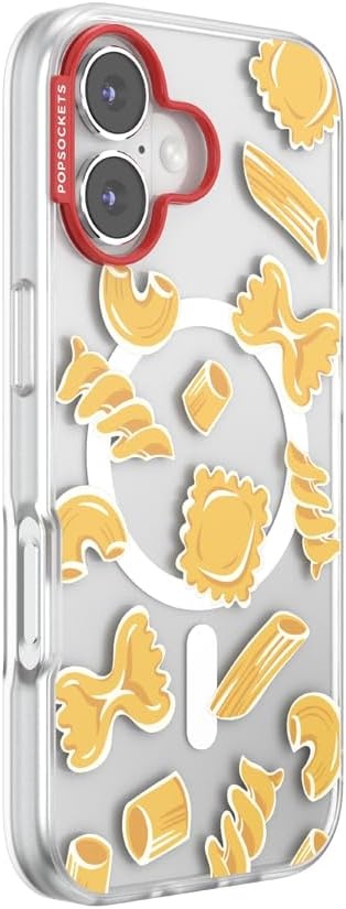 image:imagePopSockets iPhone 13 Pro Max Phone Case with MagSafe Wireless Charging Compatible Checkered Blush GinghamPasta Pasta