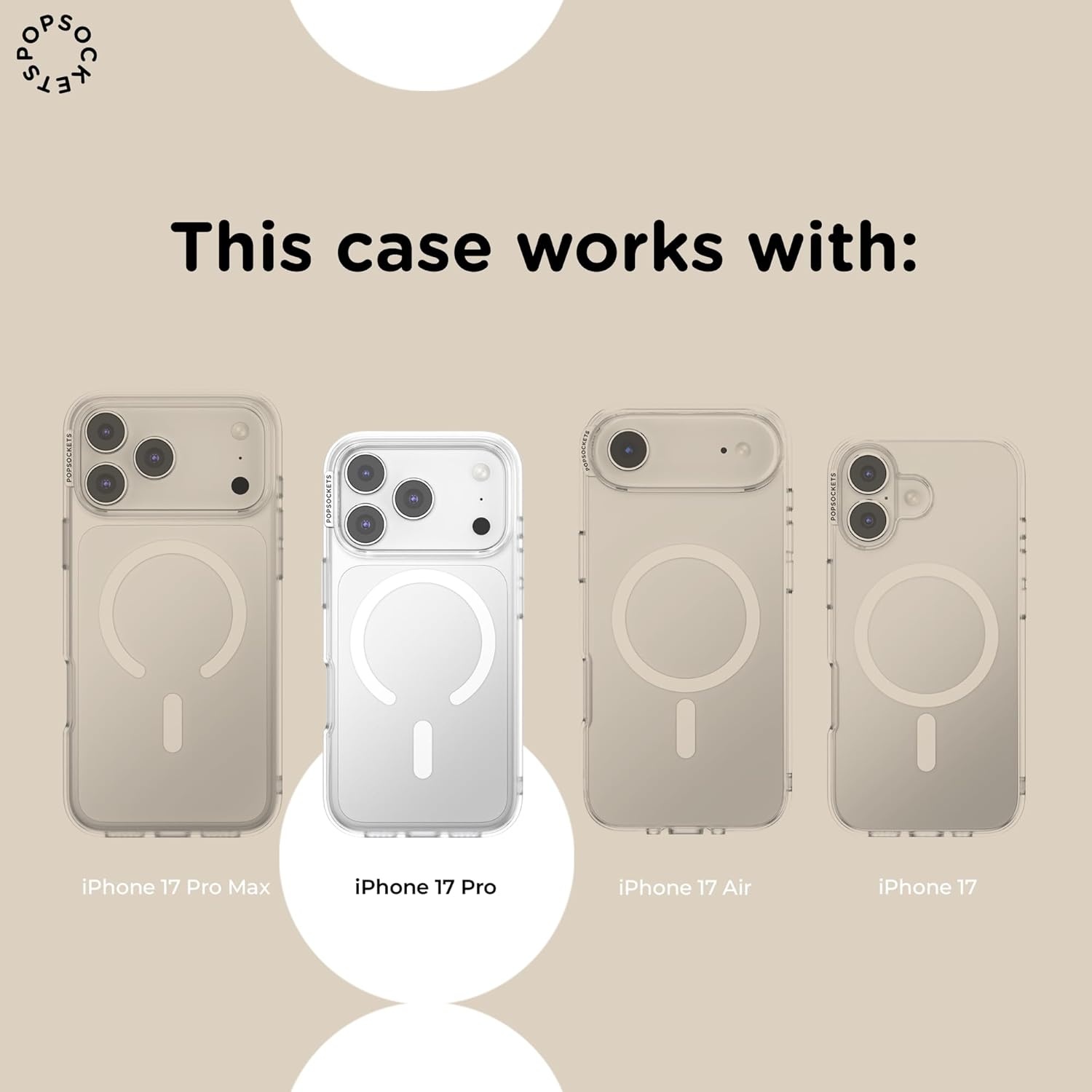 image:imagePopSockets iPhone 13 Pro Max Phone Case with MagSafe Wireless Charging Compatible Checkered Blush GinghamPasta Pasta