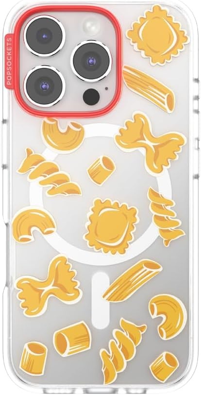 image:imagePopSockets iPhone 13 Pro Max Phone Case with MagSafe Wireless Charging Compatible Checkered Blush GinghamPasta Pasta