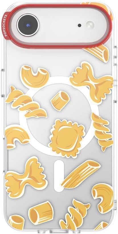 image:imagePopSockets iPhone 13 Pro Max Phone Case with MagSafe Wireless Charging Compatible Checkered Blush GinghamPasta Pasta