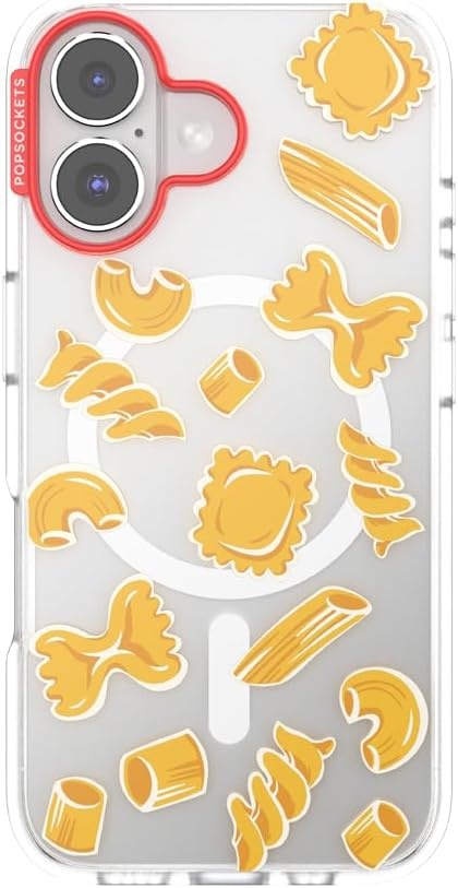 image:imagePopSockets iPhone 13 Pro Max Phone Case with MagSafe Wireless Charging Compatible Checkered Blush GinghamPasta Pasta
