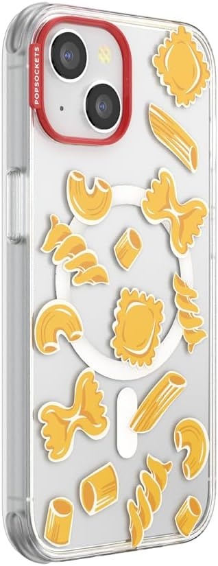 image:imagePopSockets iPhone 13 Pro Max Phone Case with MagSafe Wireless Charging Compatible Checkered Blush GinghamPasta Pasta