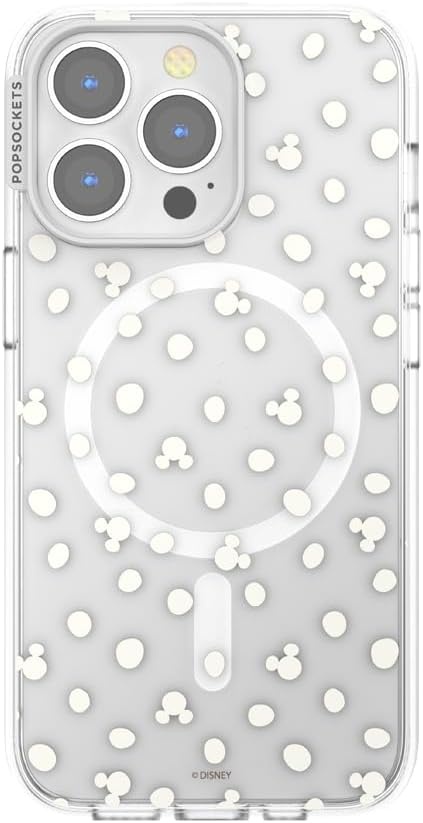 image:imagePopSockets iPhone 13 Pro Max Phone Case with MagSafe Wireless Charging Compatible Disney Mickey Latte CheckMickey Polka Dot