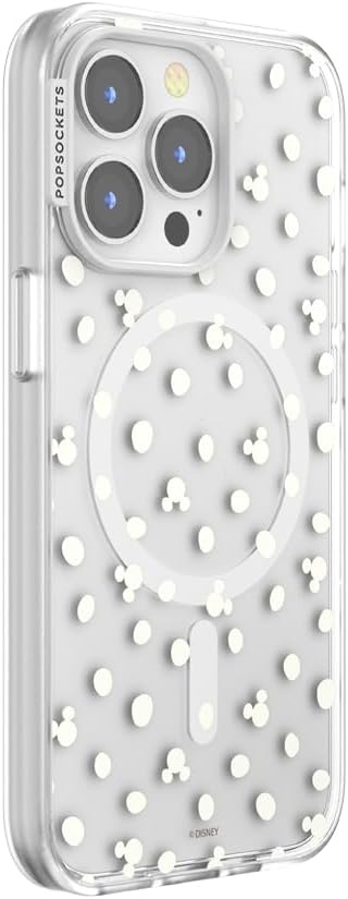 image:imagePopSockets iPhone 13 Pro Max Phone Case with MagSafe Wireless Charging Compatible Disney Mickey Latte CheckMickey Polka Dot