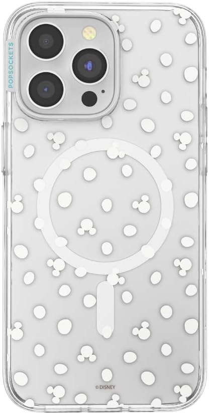 image:imagePopSockets iPhone 13 Pro Max Phone Case with MagSafe Wireless Charging Compatible Disney Mickey Latte CheckMickey Polka Dot