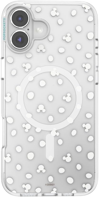 image:imagePopSockets iPhone 13 Pro Max Phone Case with MagSafe Wireless Charging Compatible Disney Mickey Latte CheckMickey Polka Dot
