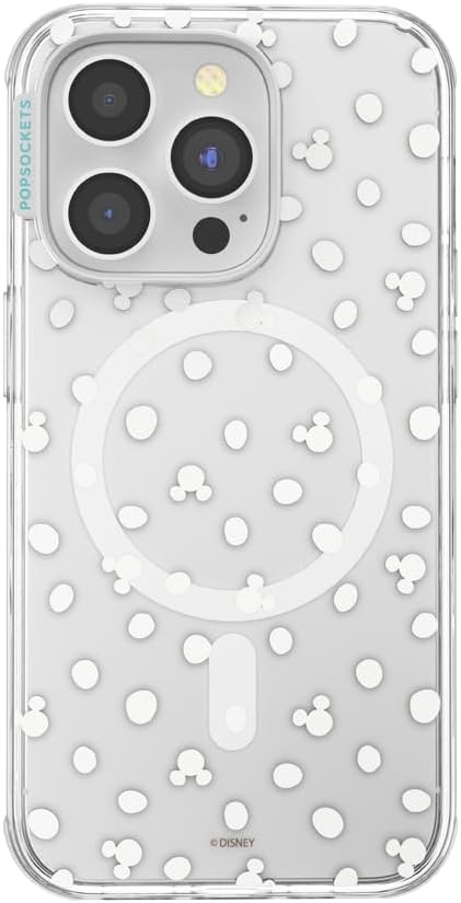 image:imagePopSockets iPhone 13 Pro Max Phone Case with MagSafe Wireless Charging Compatible Disney Mickey Latte CheckMickey Polka Dot