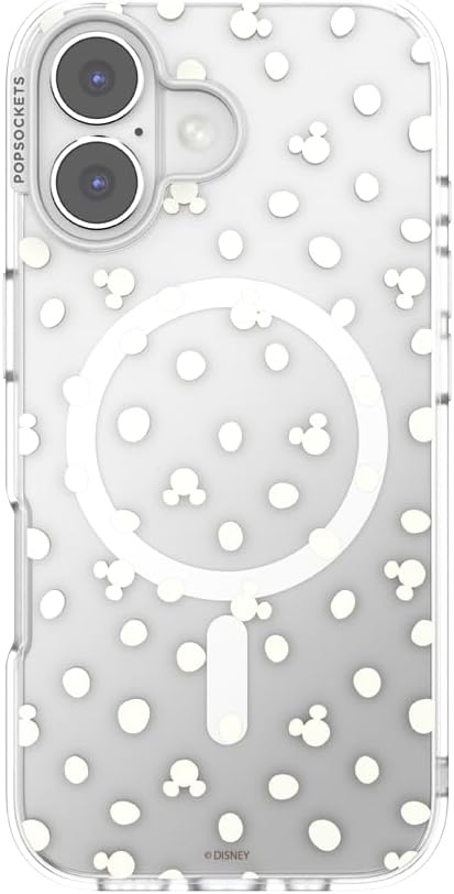 image:imagePopSockets iPhone 13 Pro Max Phone Case with MagSafe Wireless Charging Compatible Disney Mickey Latte CheckMickey Polka Dot