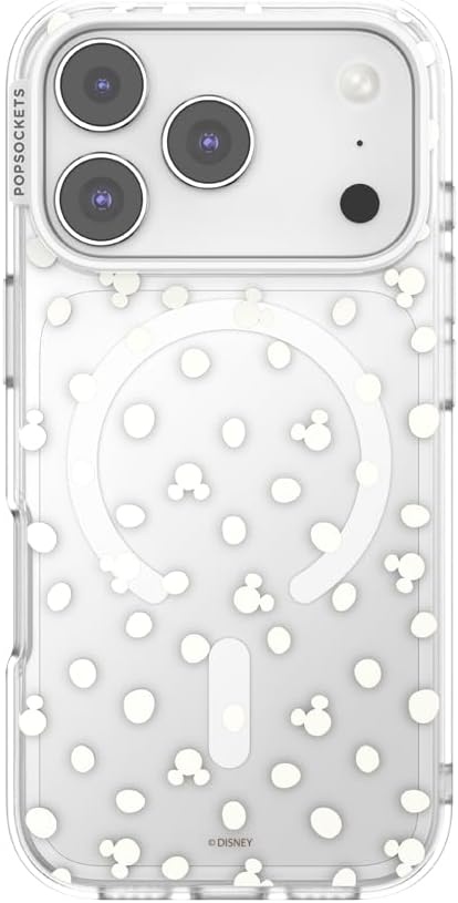 image:imagePopSockets iPhone 13 Pro Max Phone Case with MagSafe Wireless Charging Compatible Disney Mickey Latte CheckMickey Polka Dot