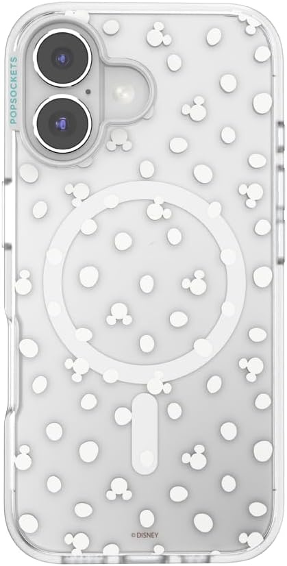 image:imagePopSockets iPhone 13 Pro Max Phone Case with MagSafe Wireless Charging Compatible Disney Mickey Latte CheckMickey Polka Dot