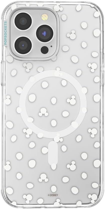 image:imagePopSockets iPhone 13 Pro Max Phone Case with MagSafe Wireless Charging Compatible Disney Mickey Latte CheckMickey Polka Dot