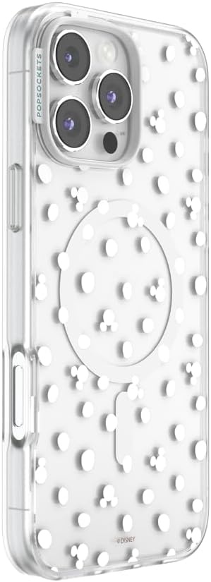 image:imagePopSockets iPhone 13 Pro Max Phone Case with MagSafe Wireless Charging Compatible Disney Mickey Latte CheckMickey Polka Dot