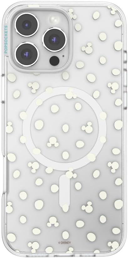 image:imagePopSockets iPhone 13 Pro Max Phone Case with MagSafe Wireless Charging Compatible Disney Mickey Latte CheckMickey Polka Dot