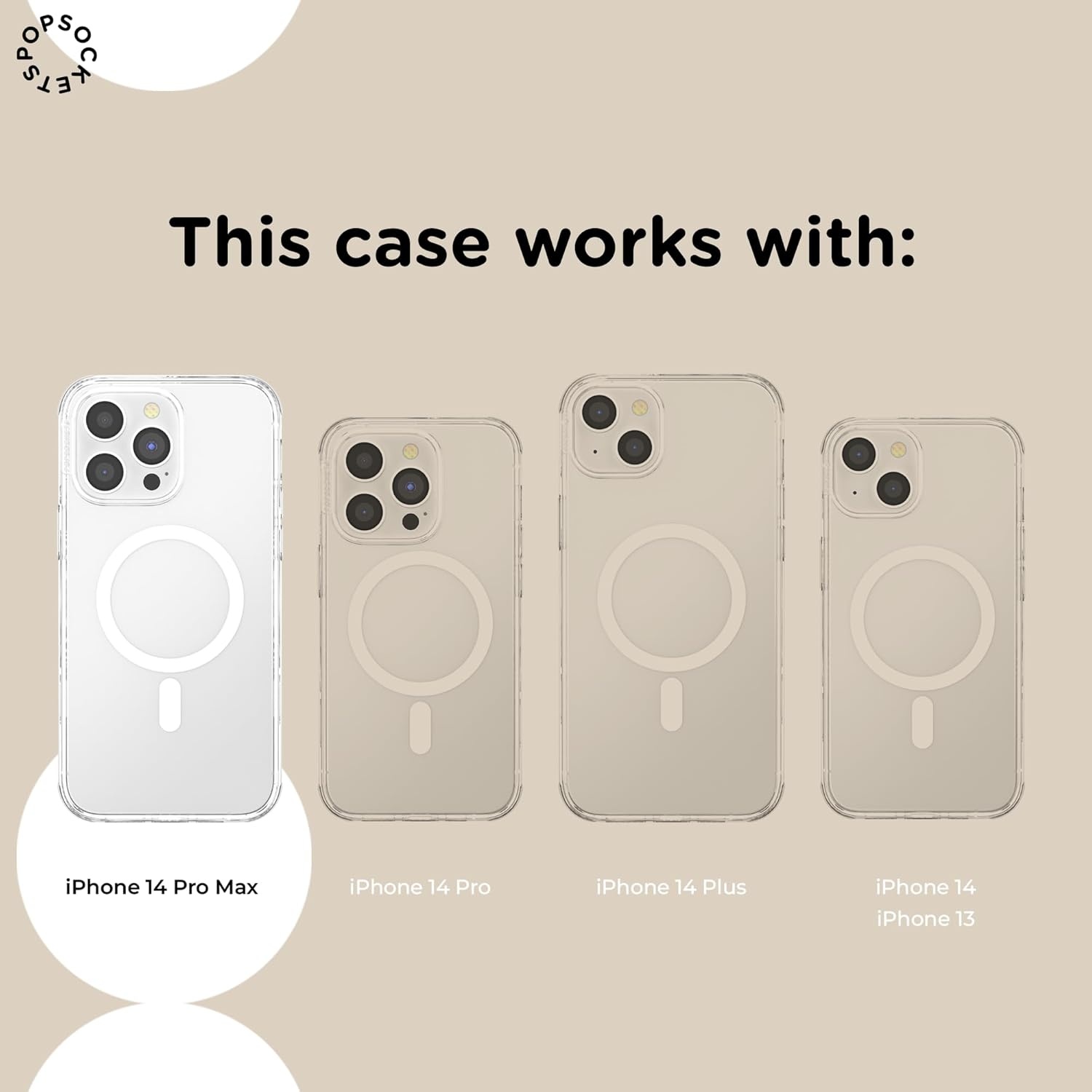 image:imagePopSockets iPhone 13 Pro Max Phone Case with MagSafe Wireless Charging Compatible Disney Mickey Latte CheckMod Mickey Minnie