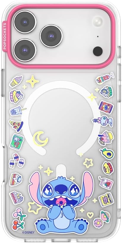 image:imagePopSockets iPhone 13 Pro Max Phone Case with MagSafe Wireless Charging Compatible Disney Mickey Latte CheckStitch Snack Attack